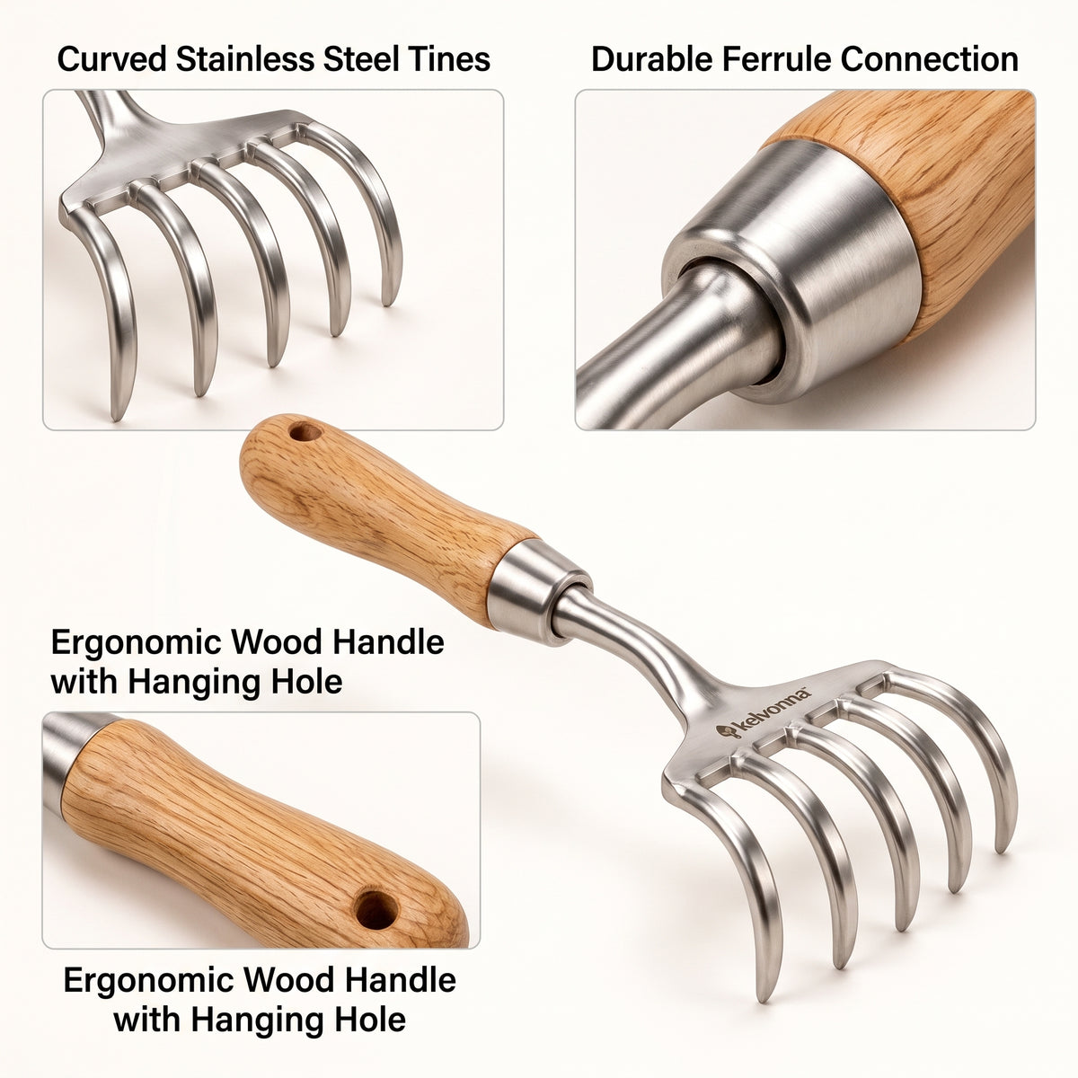 kelvonna™ 5-Tine Hand Rake