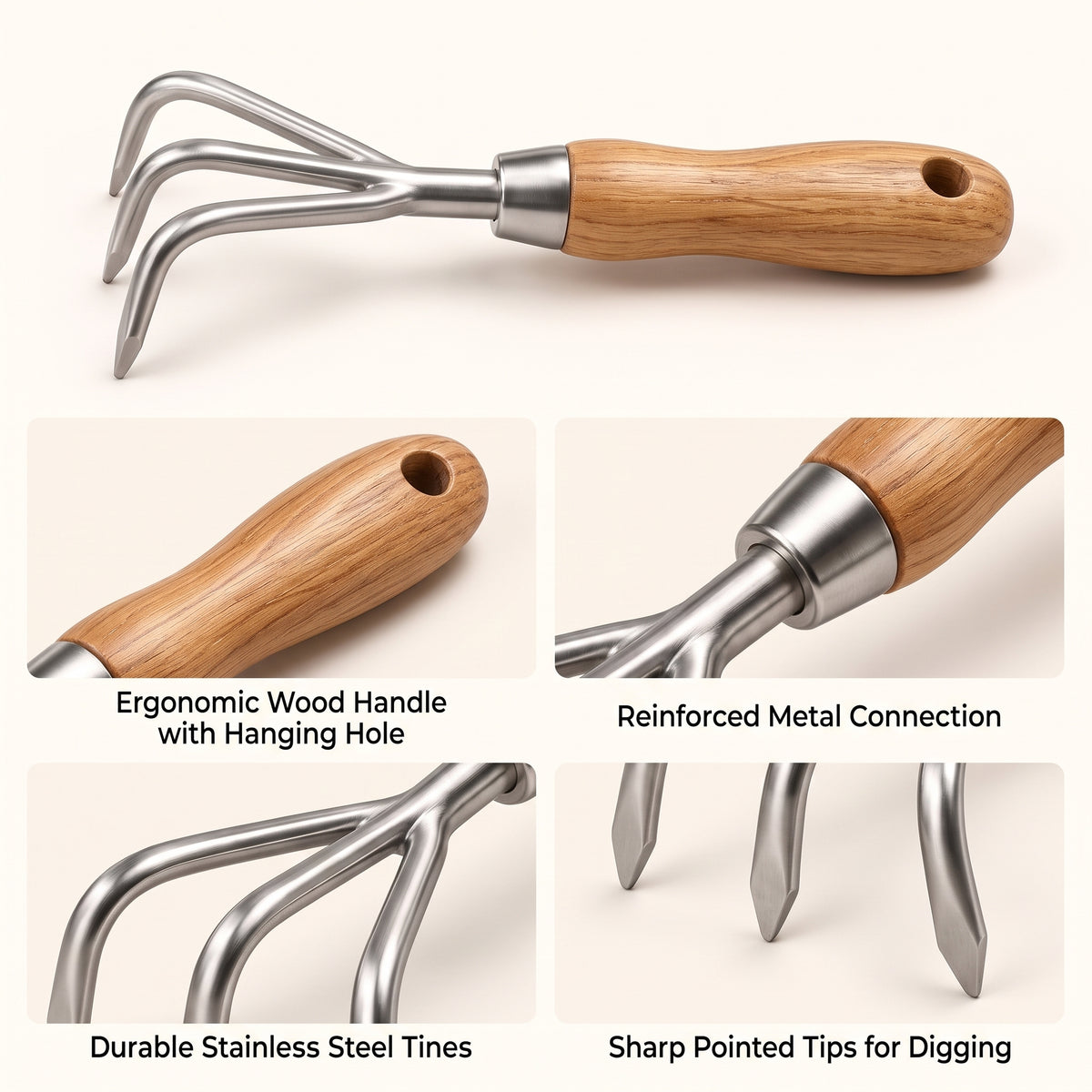 kelvonna™ 3-Tine Hand Cultivator